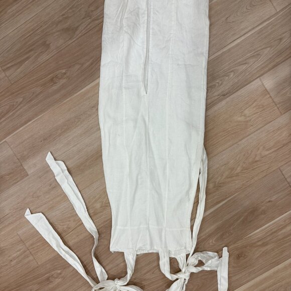 DISSH - White Aisle Linen Tie Bow Midi Dress - Picture 5 of 9